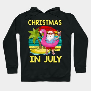 Christmas In July Santa Hawaiian Tee Summer Vacation Hoodie